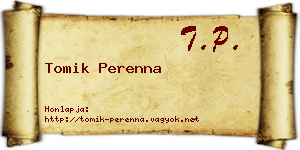 Tomik Perenna névjegykártya